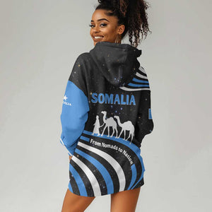 Somalia Hoodie Dress with From Nomads to Nation Camel Galaxy Flag Spirit
