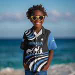 Somalia Kid Hawaiian Shirt with From Nomads to Nation Camel Galaxy Flag Spirit