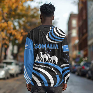 Somalia Long Sleeve Shirt with From Nomads to Nation Camel Galaxy Flag Spirit