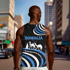 Somalia Men Tank Top with From Nomads to Nation Camel Galaxy Flag Spirit
