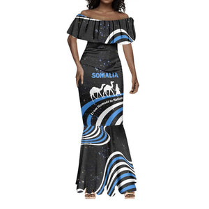 Somalia Mermaid Dress with From Nomads to Nation Camel Galaxy Flag Spirit