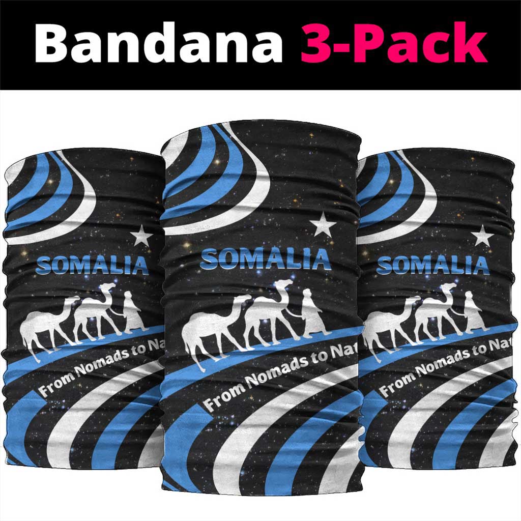 Somalia Neck Gaiter with From Nomads to Nation Camel Galaxy Flag Spirit - African Pride
