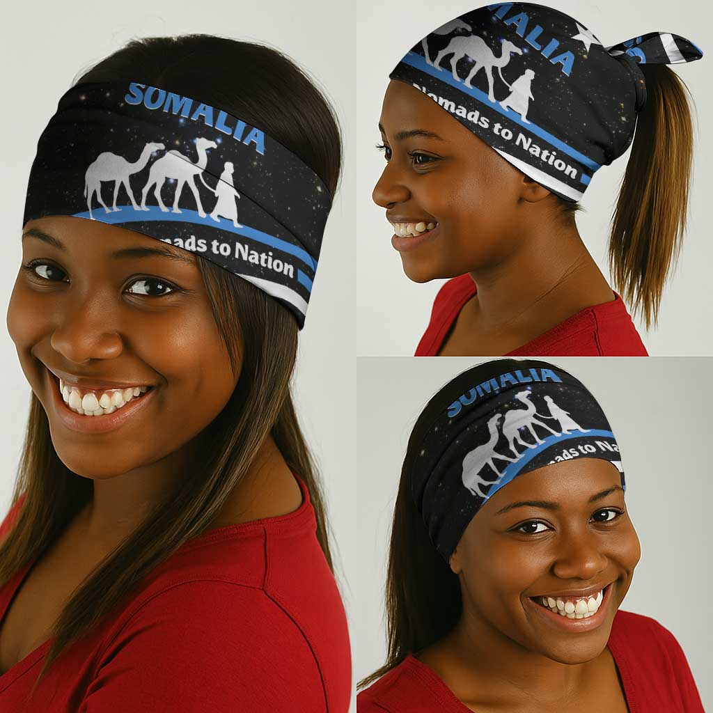 Somalia Neck Gaiter with From Nomads to Nation Camel Galaxy Flag Spirit - African Pride