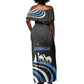Somalia Off Shoulder Maxi Dress with From Nomads to Nation Camel Galaxy Flag Spirit