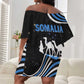Somalia Off Shoulder Short Dress with From Nomads to Nation Camel Galaxy Flag Spirit