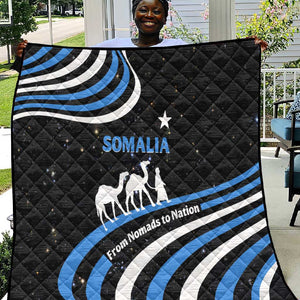 Somalia Quilt with From Nomads to Nation Camel Galaxy Flag Spirit
