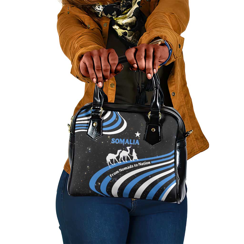 Somalia Shoulder Handbag with From Nomads to Nation Camel Galaxy Flag Spirit