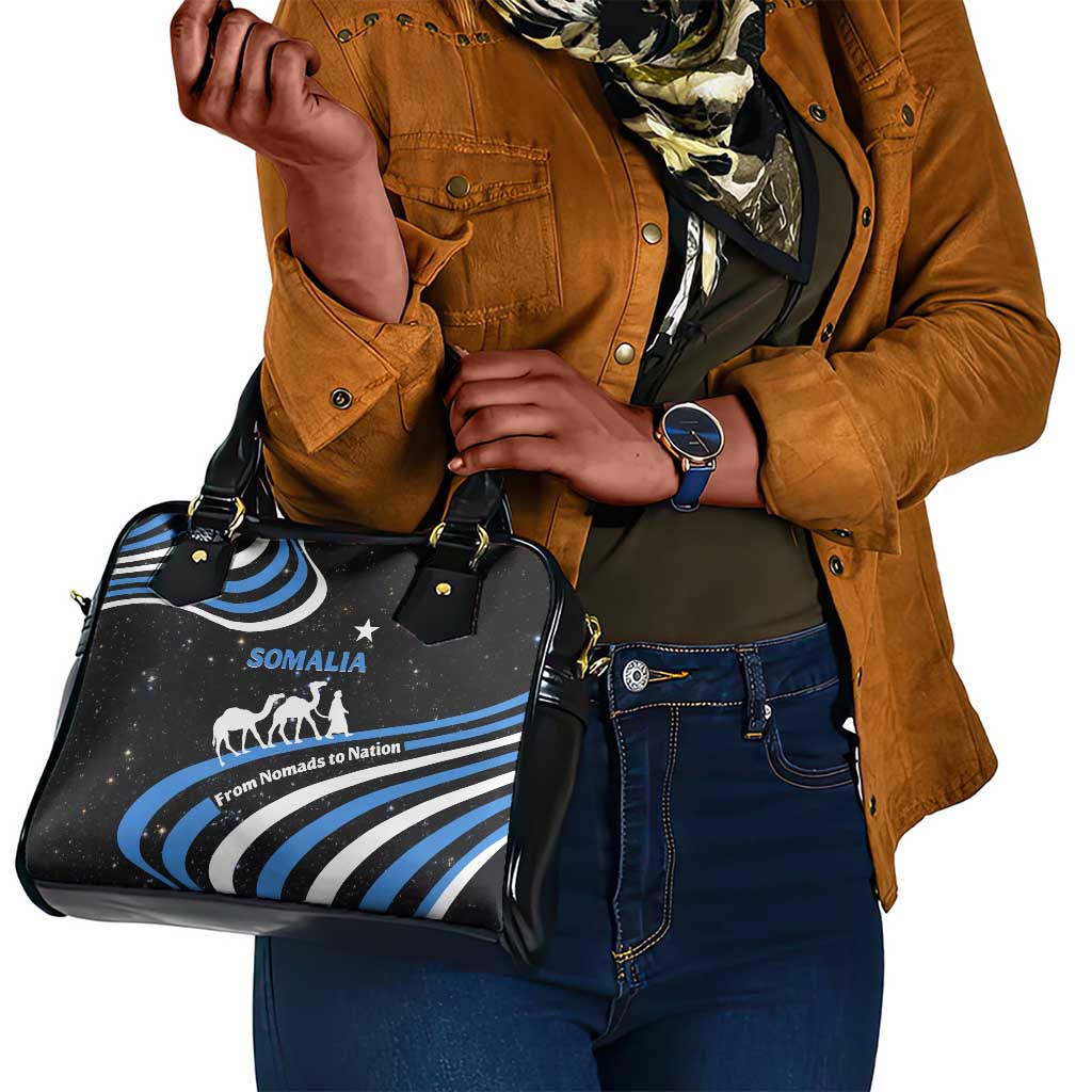 Somalia Shoulder Handbag with From Nomads to Nation Camel Galaxy Flag Spirit