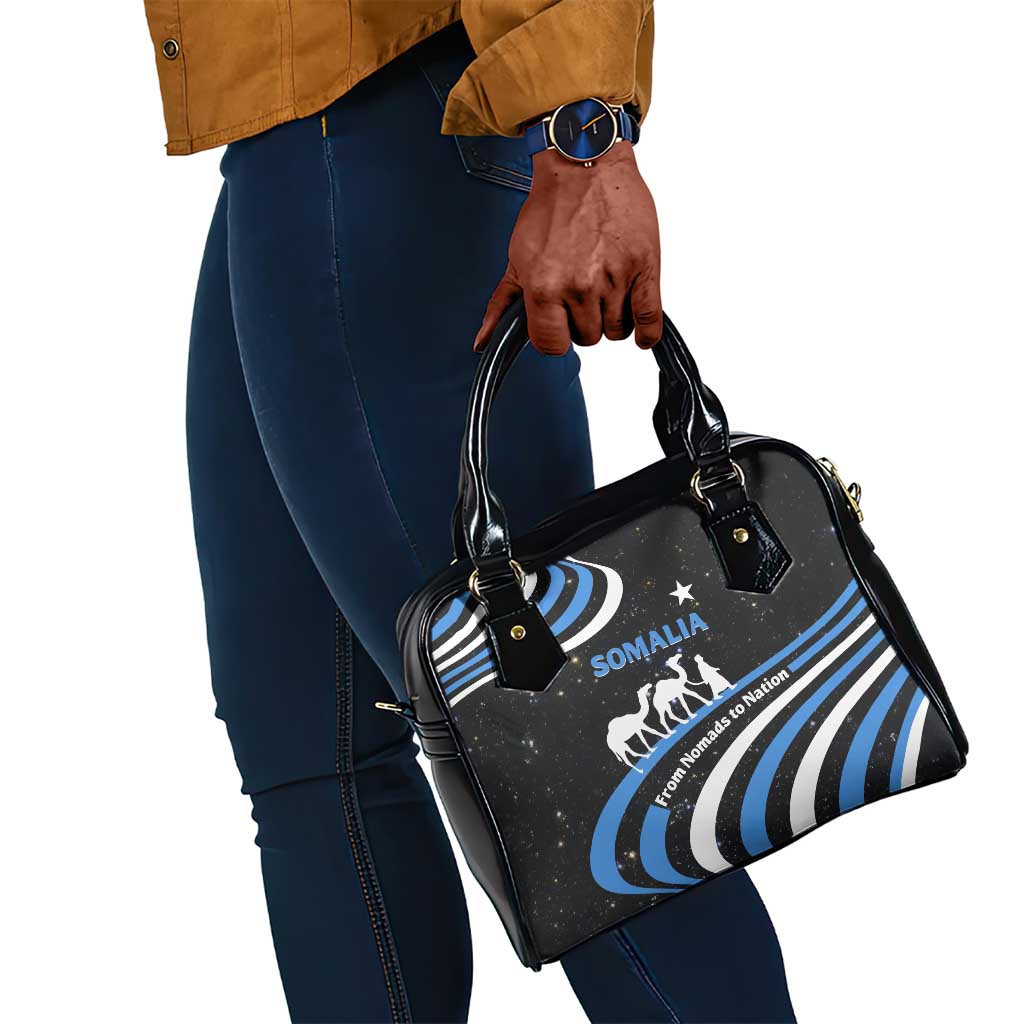 Somalia Shoulder Handbag with From Nomads to Nation Camel Galaxy Flag Spirit