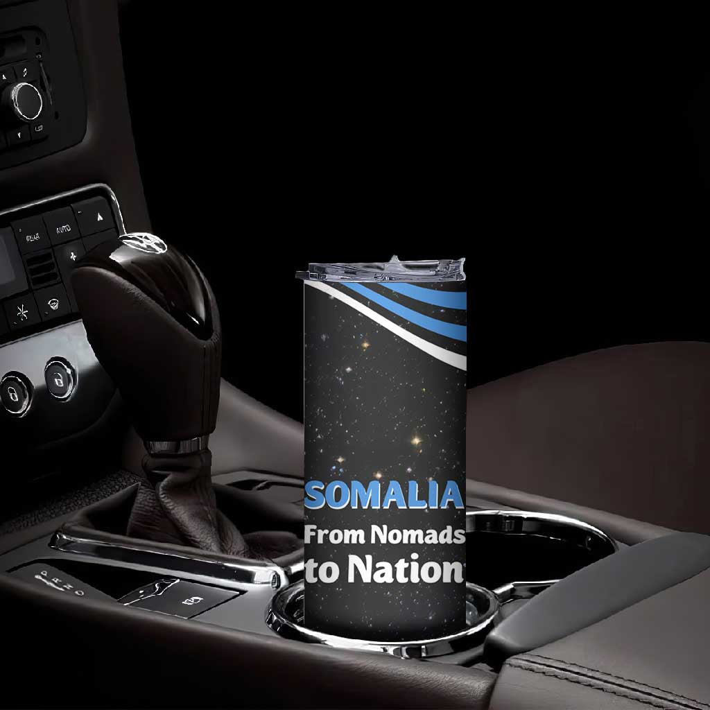 Somalia Skinny Tumbler with From Nomads to Nation Camel Galaxy Flag Spirit