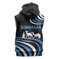 Somalia Sleeveless Zip Hoodie with From Nomads to Nation Camel Galaxy Flag Spirit - African Pride