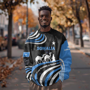 Somalia Sweatshirt with From Nomads to Nation Camel Galaxy Flag Spirit