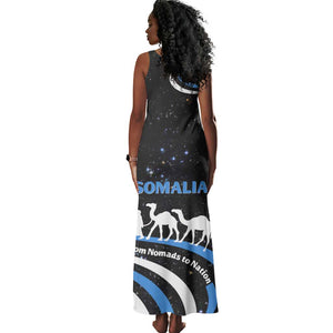 Somalia Tank Maxi Dress with From Nomads to Nation Camel Galaxy Flag Spirit
