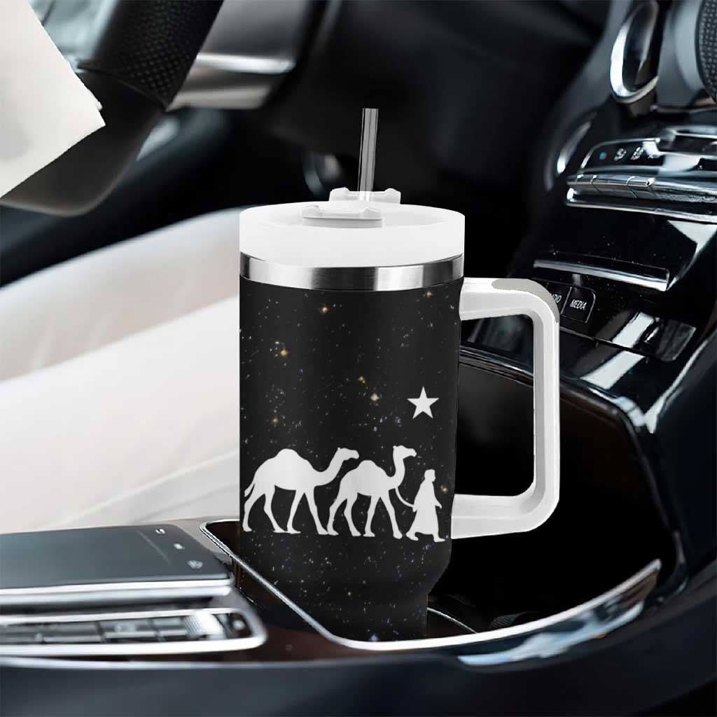 Somalia Tumbler With Handle with From Nomads to Nation Camel Galaxy Flag Spirit