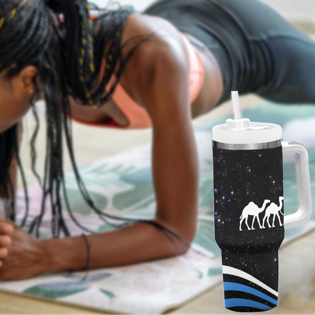 Somalia Tumbler With Handle with From Nomads to Nation Camel Galaxy Flag Spirit