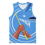 Somalia Basketball Jersey with Raised Fist Flag Blue Unity Wave Spirit - African Pride