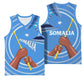 Somalia Basketball Jersey with Raised Fist Flag Blue Unity Wave Spirit TS04