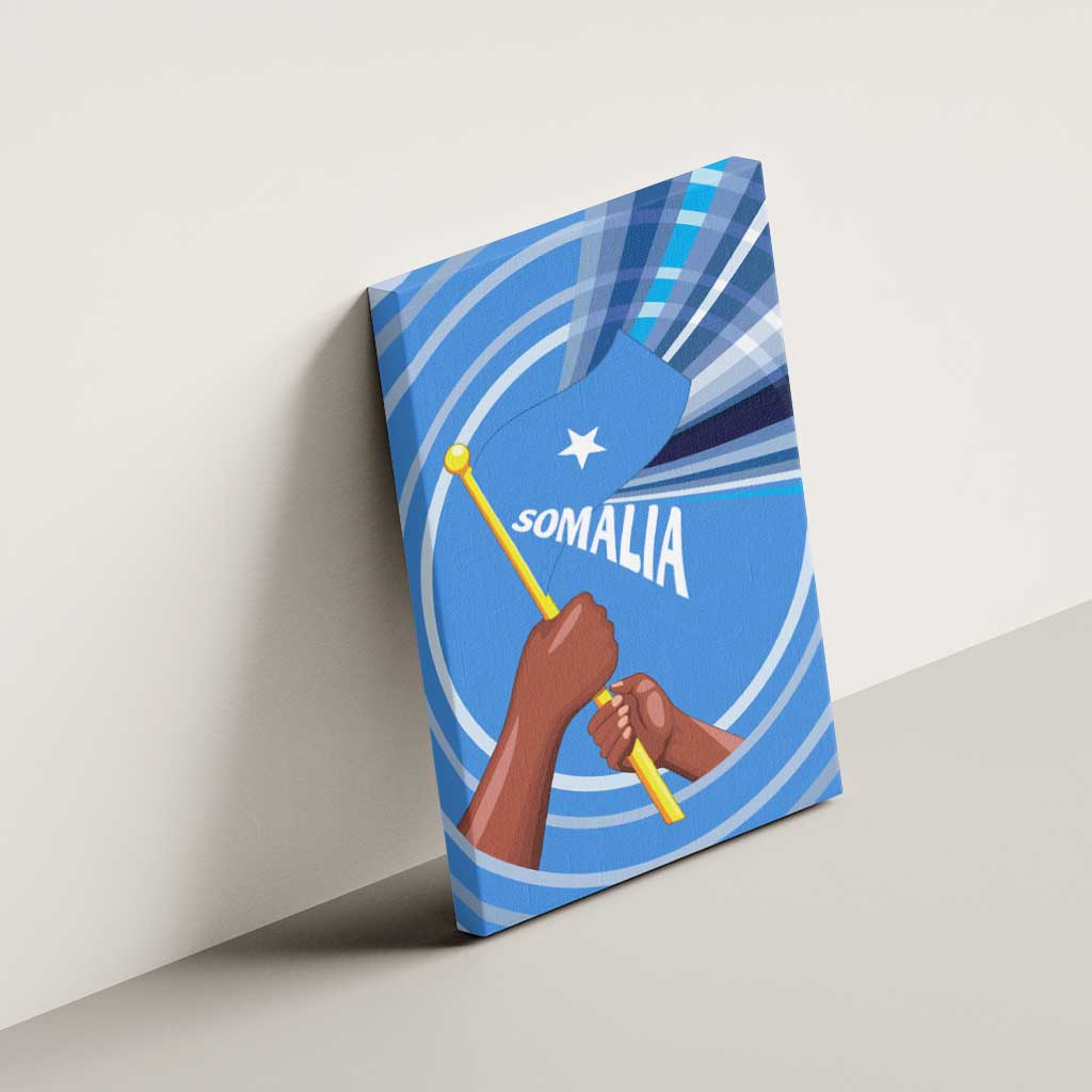 Somalia Canvas Wall Art with Raised Fist Flag Blue Unity Wave Spirit