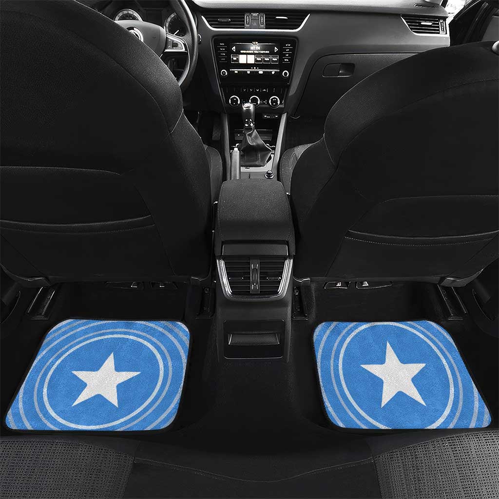 Somalia Car Mats with Raised Fist Flag Blue Unity Wave Spirit