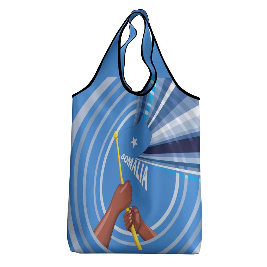 Somalia Grocery Bag with Raised Fist Flag Blue Unity Wave Spirit