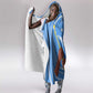 Somalia Hooded Blanket with Raised Fist Flag Blue Unity Wave Spirit