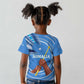 Somalia Kid T shirt with Raised Fist Flag Blue Unity Wave Spirit