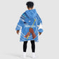 Somalia Kid Wearable Blanket Hoodie with Raised Fist Flag Blue Unity Wave Spirit