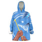 Somalia Kid Wearable Blanket Hoodie with Raised Fist Flag Blue Unity Wave Spirit