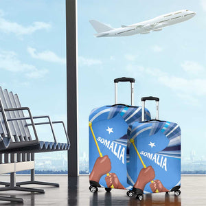 Somalia Luggage Cover with Raised Fist Flag Blue Unity Wave Spirit