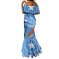 Somalia Mermaid Dress with Raised Fist Flag Blue Unity Wave Spirit