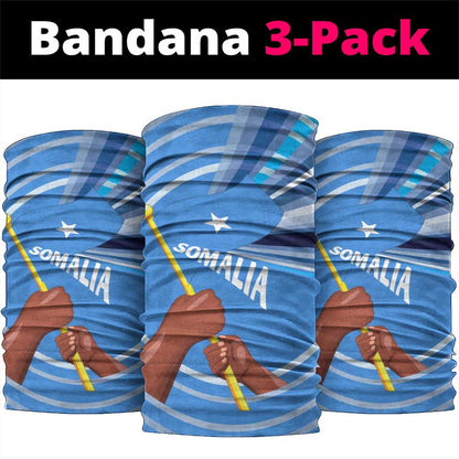 Somalia Neck Gaiter with Raised Fist Flag Blue Unity Wave Spirit - African Pride