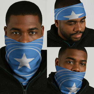 Somalia Neck Gaiter with Raised Fist Flag Blue Unity Wave Spirit - African Pride