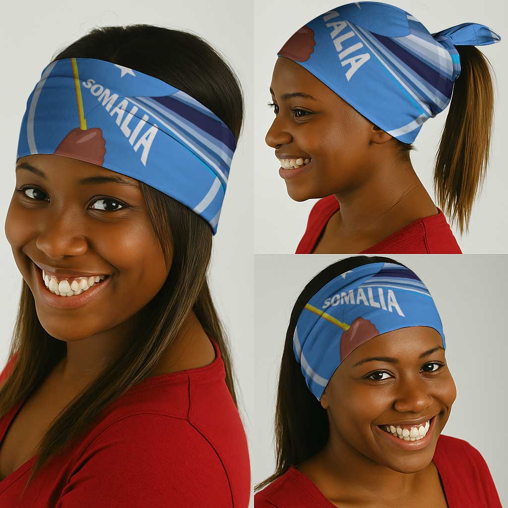 Somalia Neck Gaiter with Raised Fist Flag Blue Unity Wave Spirit - African Pride