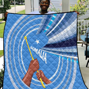 Somalia Quilt with Raised Fist Flag Blue Unity Wave Spirit