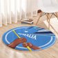 Somalia Round Carpet with Raised Fist Flag Blue Unity Wave Spirit