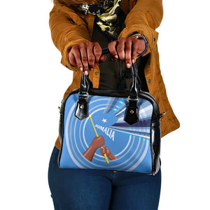 Somalia Shoulder Handbag with Raised Fist Flag Blue Unity Wave Spirit
