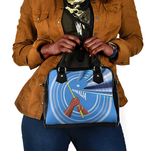 Somalia Shoulder Handbag with Raised Fist Flag Blue Unity Wave Spirit