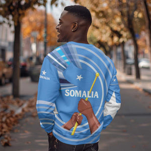 Somalia Sweatshirt with Raised Fist Flag Blue Unity Wave Spirit
