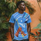 Somalia T shirt with Raised Fist Flag Blue Unity Wave Spirit