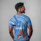 Somalia T shirt with Raised Fist Flag Blue Unity Wave Spirit