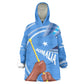 Somalia Wearable Blanket Hoodie with Raised Fist Flag Blue Unity Wave Spirit
