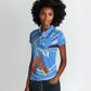 Somalia Women Polo Shirt with Raised Fist Flag Blue Unity Wave Spirit