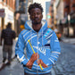Somalia Zip Hoodie with Raised Fist Flag Blue Unity Wave Spirit