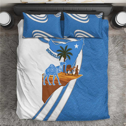 Somalia Bedding Set with Camel Desert Map Palm Tree Heritage Spirit