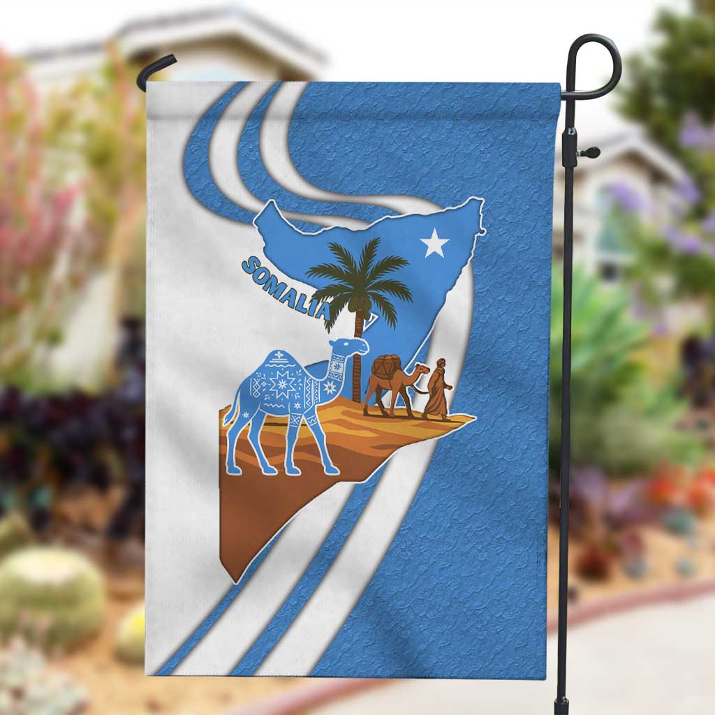 Somalia Garden Flag with Camel Desert Map Palm Tree Heritage Spirit