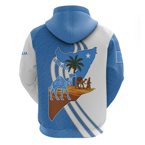 Somalia Hoodie with Camel Desert Map Palm Tree Heritage Spirit