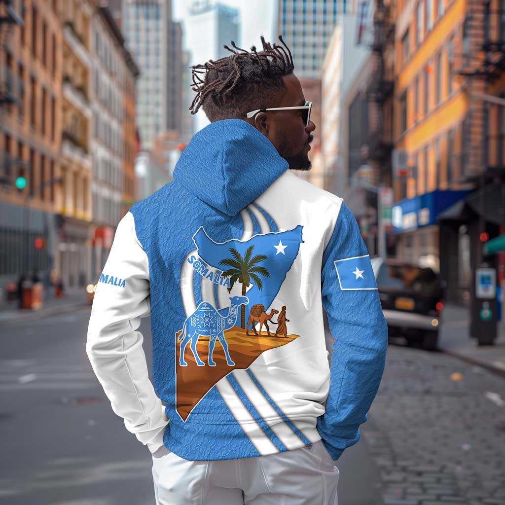 Somalia Hoodie with Camel Desert Map Palm Tree Heritage Spirit