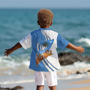 Somalia Kid Hawaiian Shirt with Camel Desert Map Palm Tree Heritage Spirit