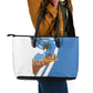 Somalia Leather Tote Bag with Camel Desert Map Palm Tree Heritage Spirit