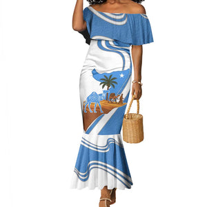 Somalia Mermaid Dress with Camel Desert Map Palm Tree Heritage Spirit